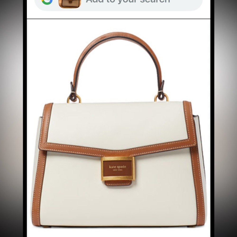 Kate Spade Cream and Brown Satchel Must have Chic Classy